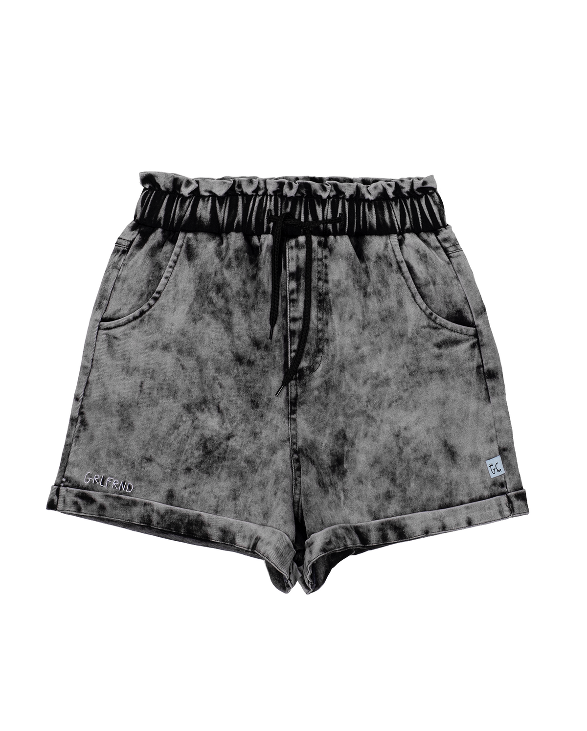 Grey paperbag shorts top